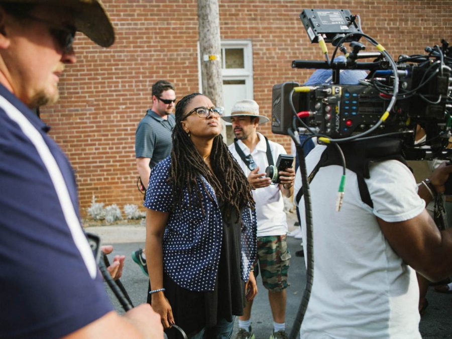 Director Ava DuVernay on the set of Selma.
