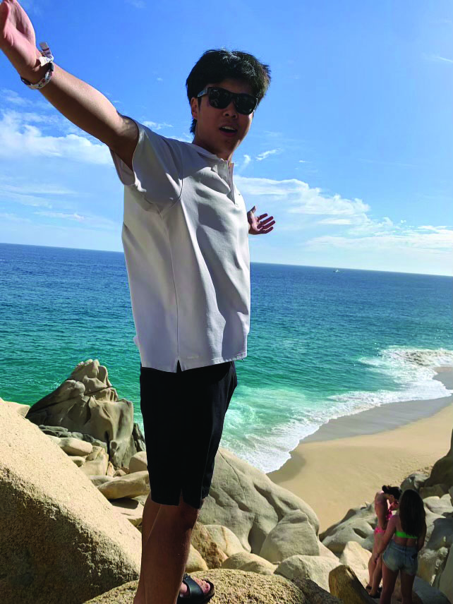 Photograph of Senior Matthew Kang appreciating his
surroundings in Cabo San Lucas. Kang
will be heading to Korea to visit family
this summer.