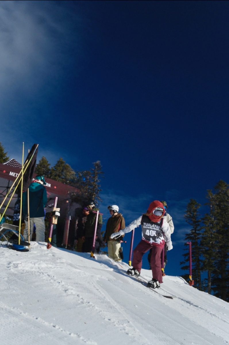 Junior Sophia Lowery competes for the Tualatin snowboard team.