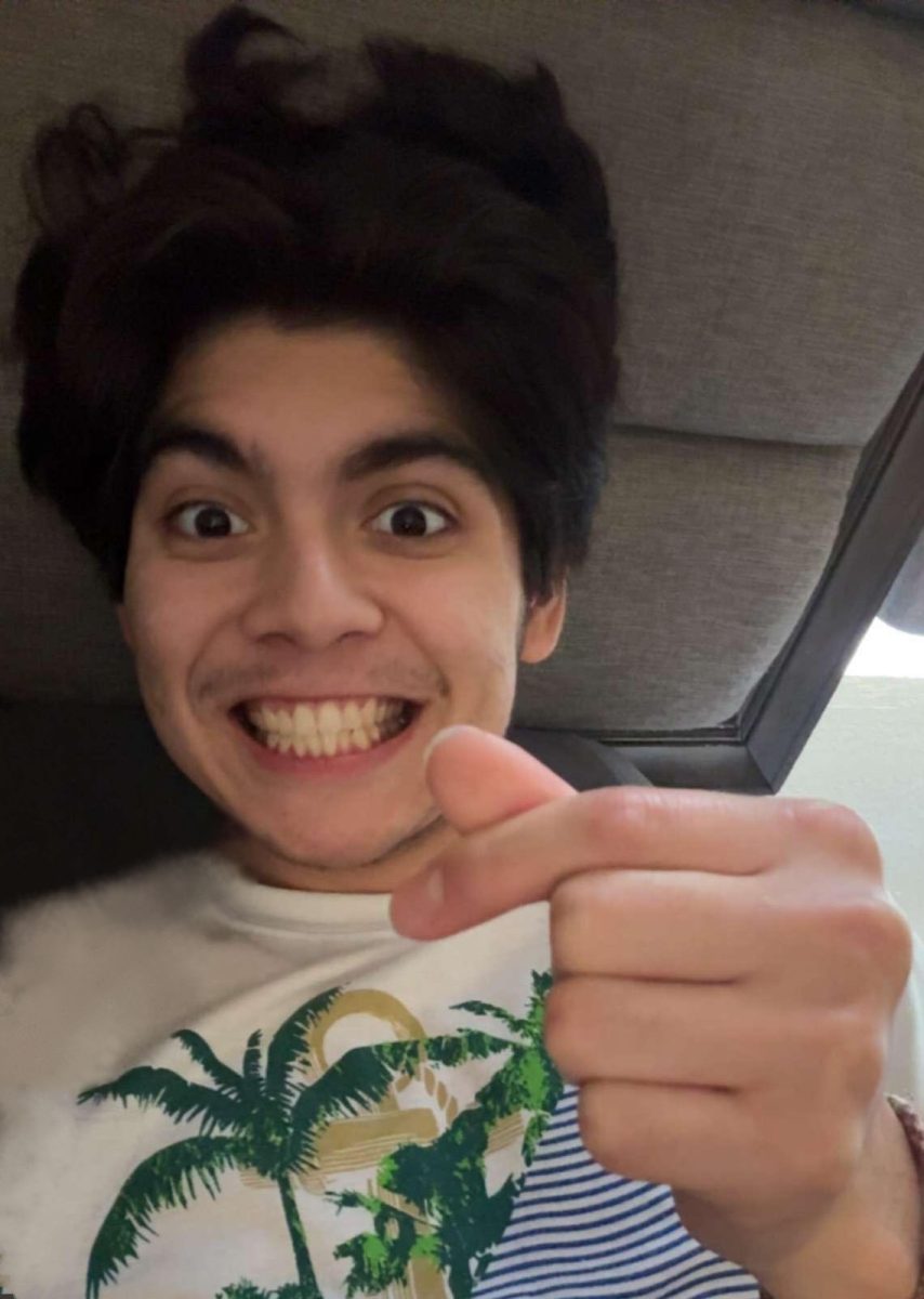 Senior Angel Lopez Gomez, choir president, shares his excitement for today’s Val-o-grams event.